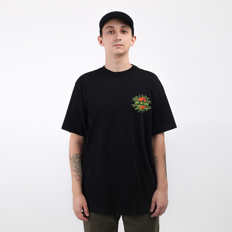 мужская черная футболка Carhartt WIP Love Planet T-shirt I028497-black - цена, описание, фото 1
